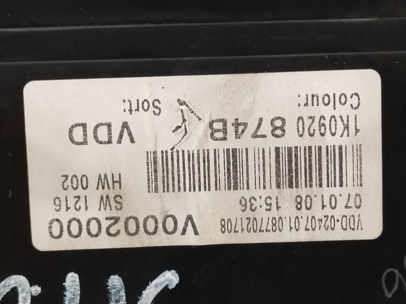 Recambio de cuadro instrumentos para volkswagen golf v (1k1) 1.9 tdi referencia OEM IAM 1K0920874B  