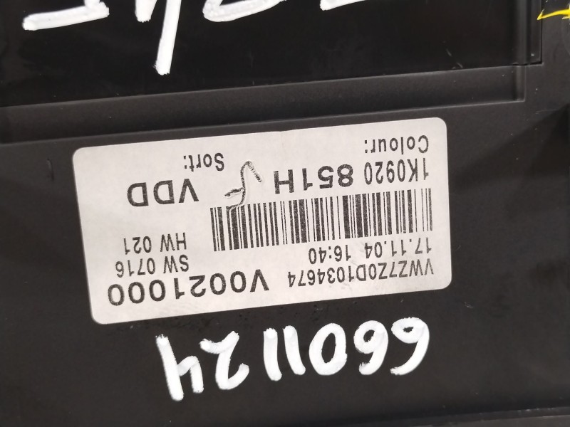 Recambio de cuadro instrumentos para volkswagen golf v (1k1) 1.9 tdi referencia OEM IAM 1K0920851H A2C53023102 