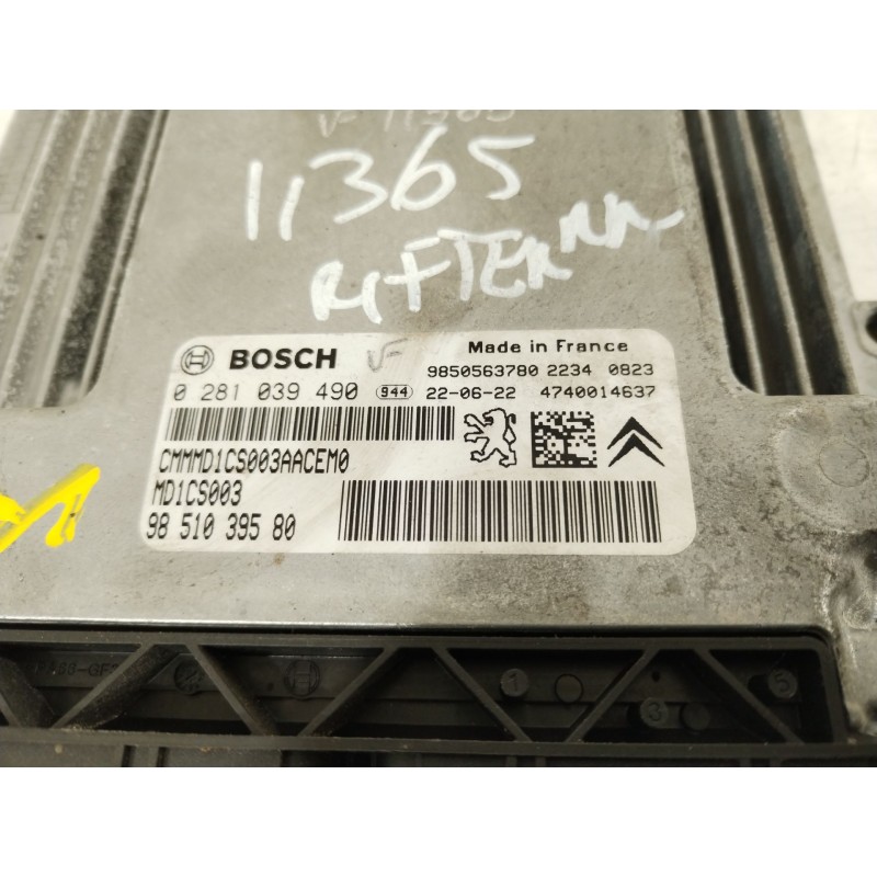 Recambio de centralita motor uce para peugeot rifter 1.5 bluehdi 100 referencia OEM IAM 9851039580 9850563780 0281039490
