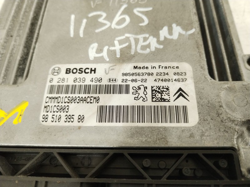 Recambio de centralita motor uce para peugeot rifter 1.5 bluehdi 100 referencia OEM IAM 9851039580 9850563780 0281039490