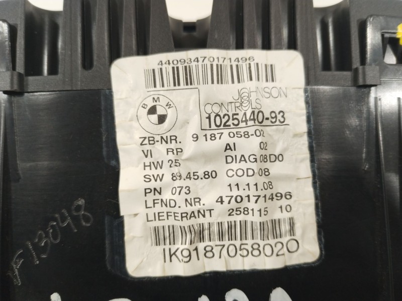 Recambio de cuadro instrumentos para bmw serie 3 berlina (e90) 320i referencia OEM IAM 1025440 918705802 62109316124