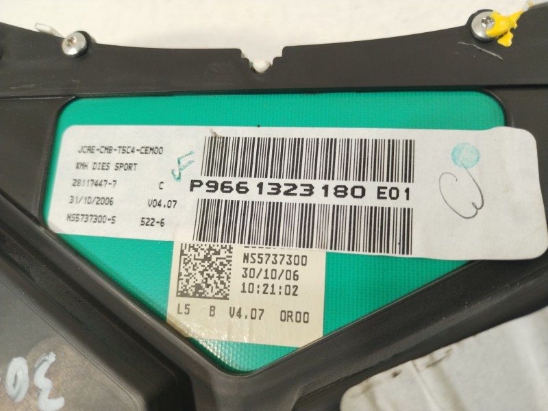 Recambio de cuadro instrumentos para peugeot 307 break (3e) 1.6 hdi 110 referencia OEM IAM 9661323180  