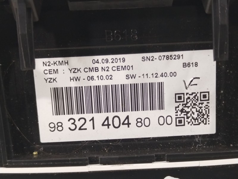 Recambio de cuadro instrumentos para citroën c3 iii (sx) 1.2 puretech 82 referencia OEM IAM 9832140480  