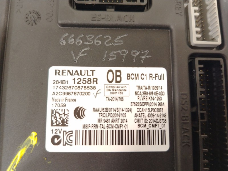Recambio de modulo electronico para renault grand scénic iv (r9_) 1.5 dci 110 referencia OEM IAM 284B11258R  
