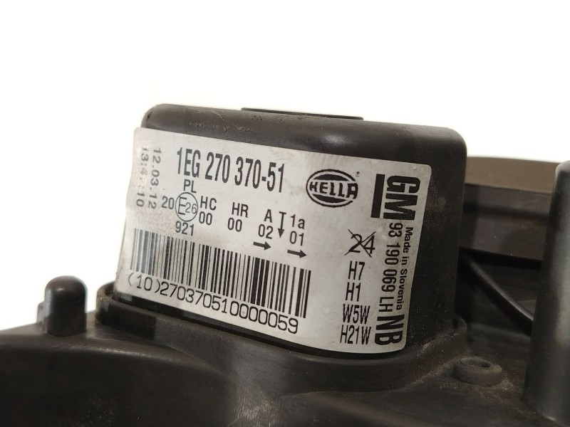 Recambio de faro izquierdo para opel astra h (a04) 1.4 (l48) referencia OEM IAM 93190069 1EG27037051 