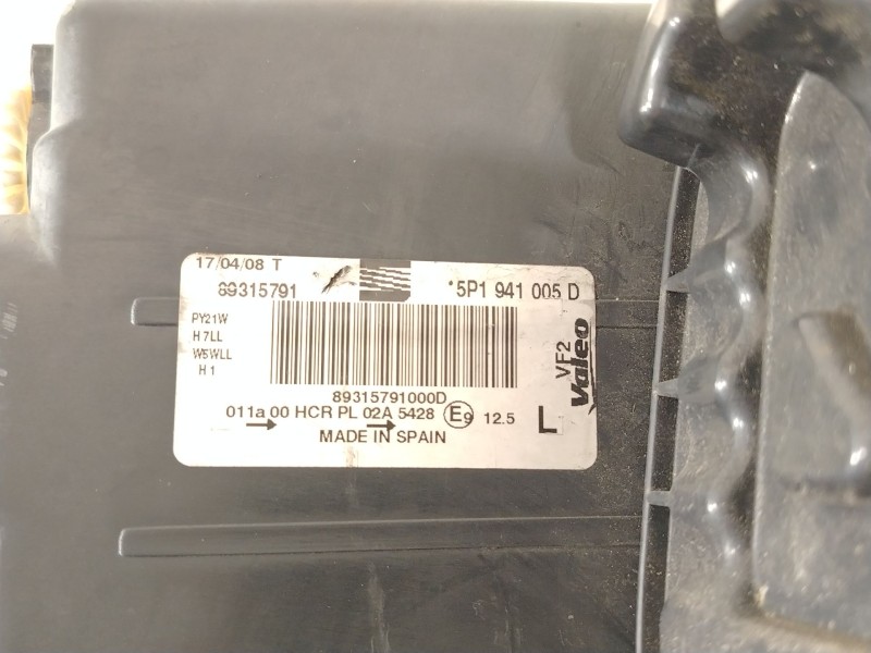 Recambio de faro izquierdo para seat altea xl (5p5, 5p8) 1.9 tdi referencia OEM IAM 5P1941005D 89315791 