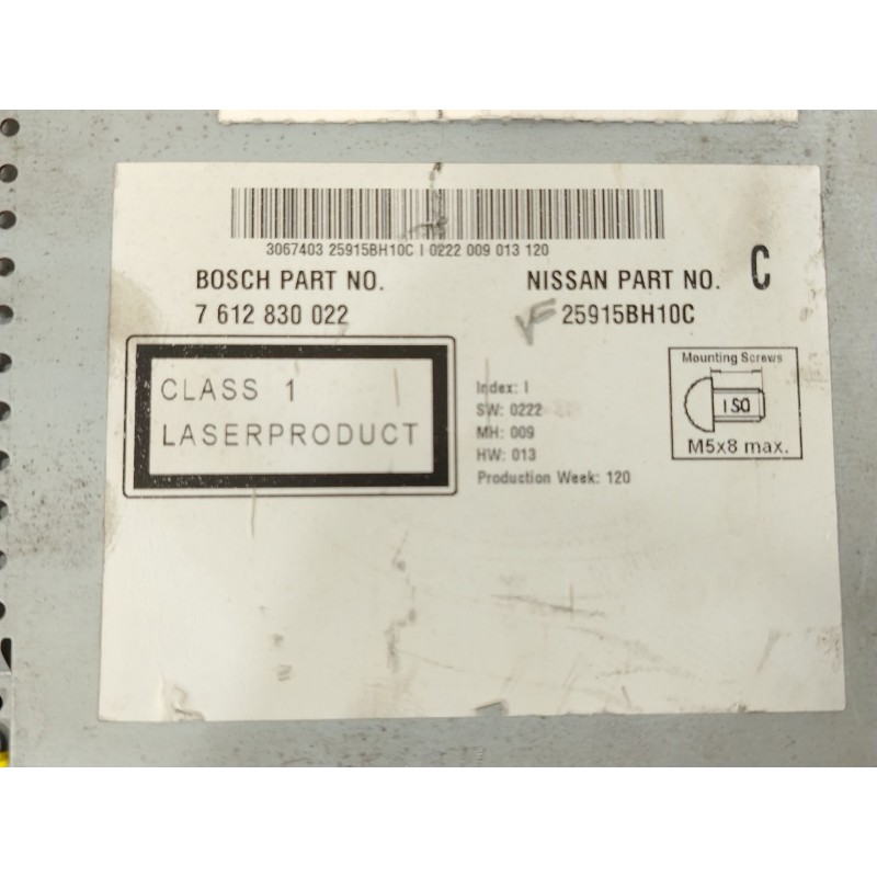 Recambio de sistema navegacion gps para nissan qashqai i (j10, nj10) 2.0 dci referencia OEM IAM 25915BH10C 7612830022 