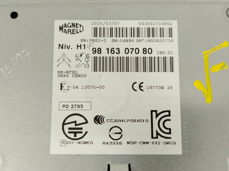 Recambio de sistema navegacion gps para citroën c4 cactus 1.6 bluehdi 100 referencia OEM IAM 9816307080  