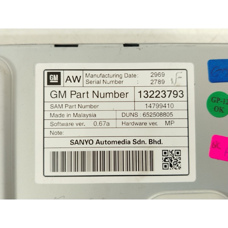 Recambio de pantalla multifuncion para opel insignia a (g09) 2.0 cdti (68) referencia OEM IAM 13223793  