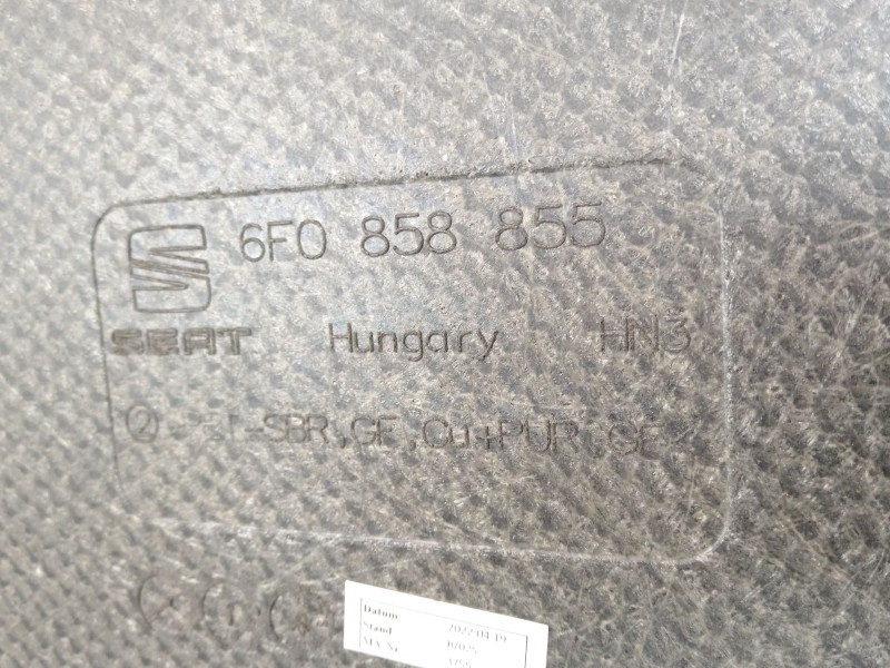 Recambio de bandeja trasera para seat ibiza v (kj1, kjg) 1.0 tsi referencia OEM IAM 6F0858855B  