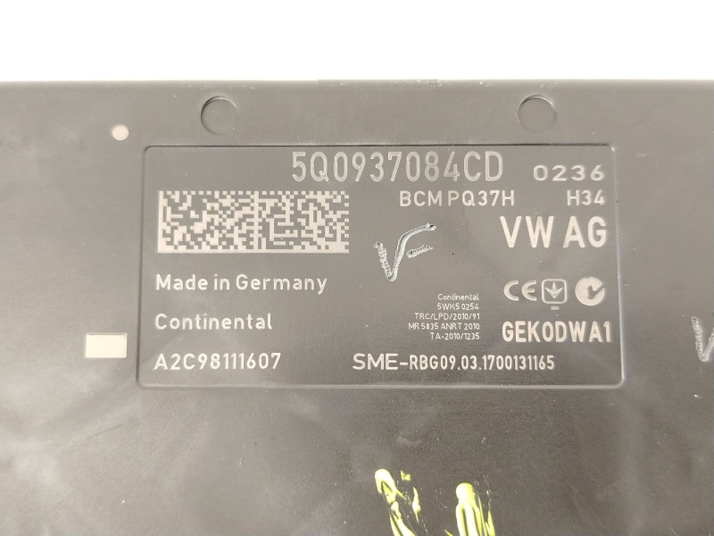Recambio de modulo electronico para seat leon (5f1) 1.6 tdi referencia OEM IAM 5Q0937084CD A2C98111607 BCMPQ37H