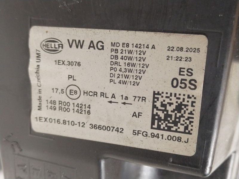 Recambio de faro derecho para cupra formentor (km7) 1.4 e-hybrid referencia OEM IAM 5FG941008J 992941571AK 