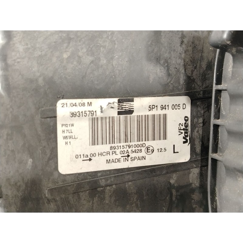 Recambio de faro izquierdo para seat altea xl (5p5, 5p8) 2.0 tdi 16v referencia OEM IAM 5P1941005D 89315791 
