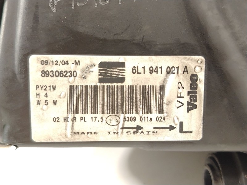 Recambio de faro izquierdo para seat ibiza iii (6l1) 1.9 tdi referencia OEM IAM 6L1941021A 89306230 
