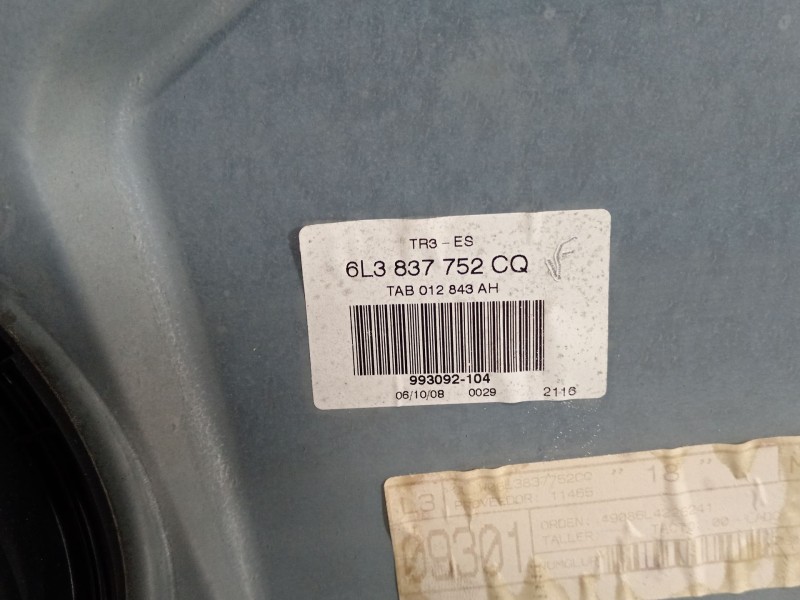 Recambio de elevalunas delantero derecho para seat ibiza iii (6l1) 1.4 16v referencia OEM IAM 6L3837752CQ 6L3837756AC 6L2959801