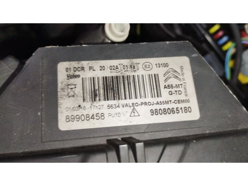 Recambio de faro izquierdo para citroën ds3 (sa_) 1.6 bluehdi 100 referencia OEM IAM 9808065180 89908458 
