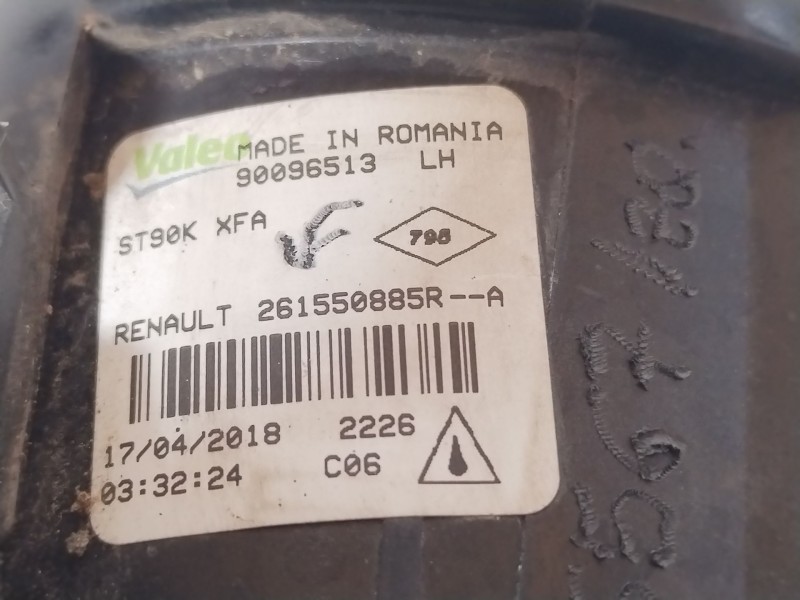 Recambio de faro antiniebla izquierdo para renault clio iv (bh_) 1.5 dci 75 referencia OEM IAM 261550885R 90096513 