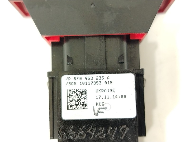 Recambio de warning para seat leon (5f1) 1.6 tdi referencia OEM IAM 5F0953235A  