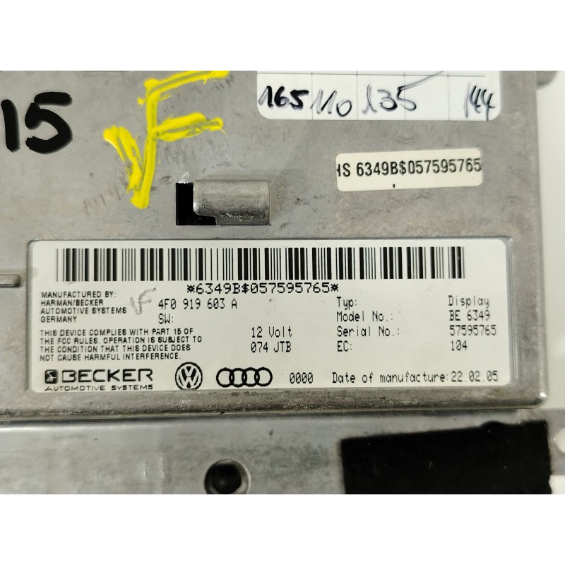Recambio de pantalla multifuncion para audi a6 avant (4f5) 3.0 tdi quattro referencia OEM IAM 4F0919603A  