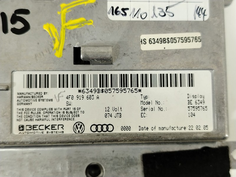 Recambio de pantalla multifuncion para audi a6 avant (4f5) 3.0 tdi quattro referencia OEM IAM 4F0919603A  