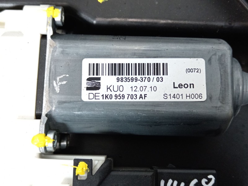 Recambio de elevalunas trasero izquierdo para seat leon (1p1) 1.6 tdi referencia OEM IAM 1P0839401C 1K0959703AF 1P0867443A
