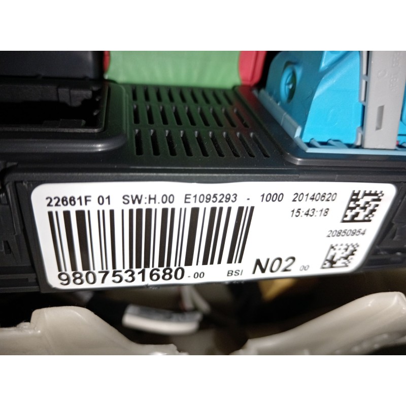 Recambio de caja reles / fusibles para citroën c4 cactus 1.6 hdi 90 referencia OEM IAM 9807531680 BSIN02 