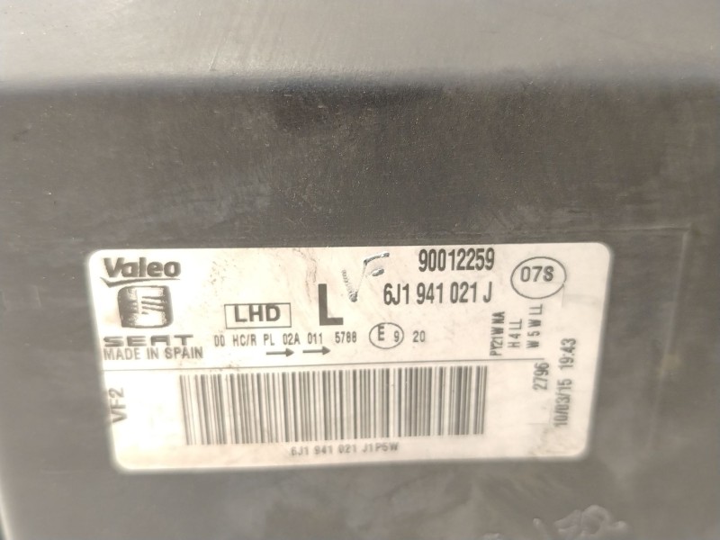 Recambio de faro izquierdo para seat ibiza iv (6j5, 6p1) 1.6 tdi referencia OEM IAM 6J1941021J 90012259 