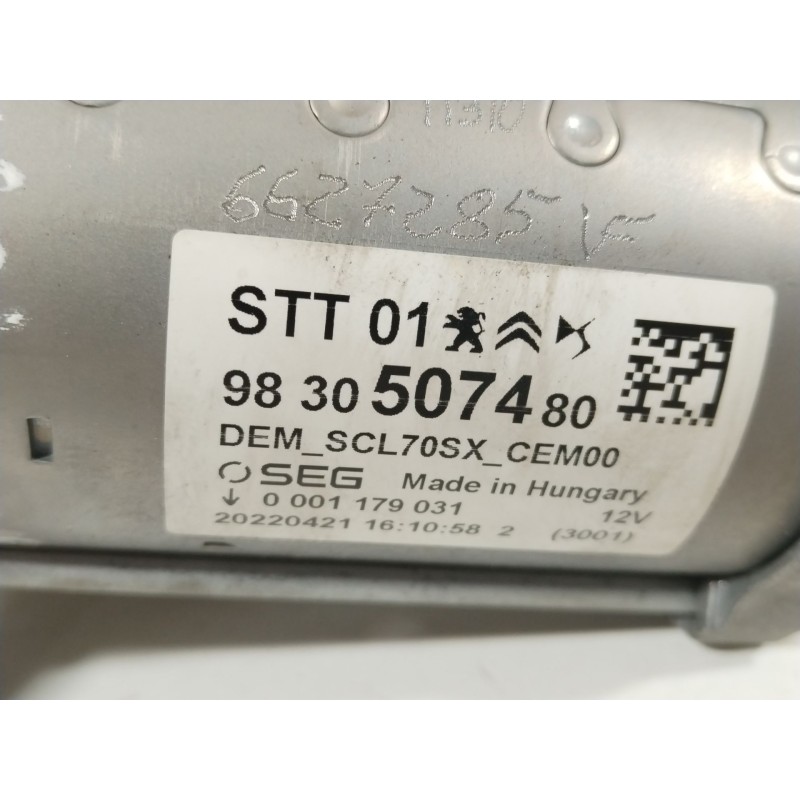 Recambio de motor arranque para citroën c4 spacetourer (3d_) 1.2 puretech 130 referencia OEM IAM 9830507480  