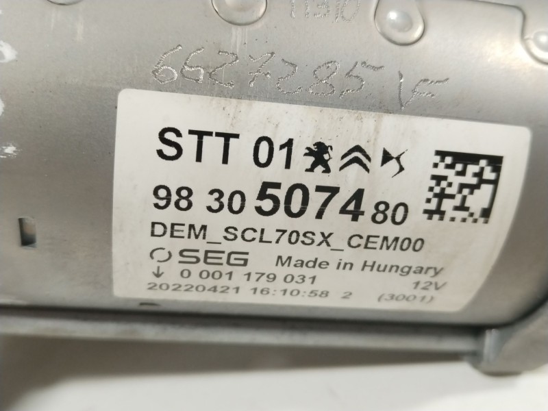 Recambio de motor arranque para citroën c4 spacetourer (3d_) 1.2 puretech 130 referencia OEM IAM 9830507480  