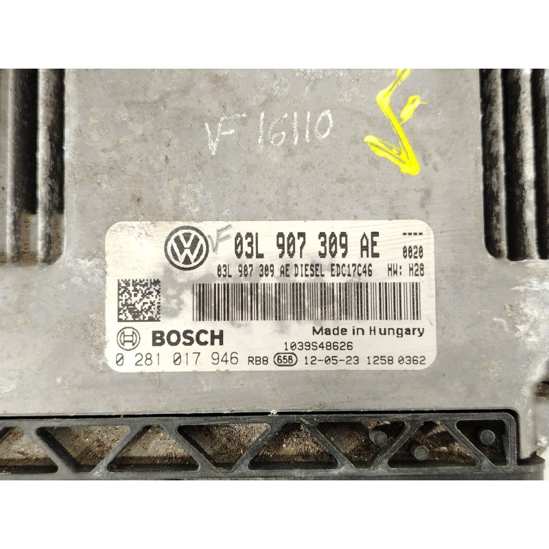 Recambio de centralita motor uce para volkswagen passat b7 (362) 2.0 tdi referencia OEM IAM 03L907309AE 0281017946 