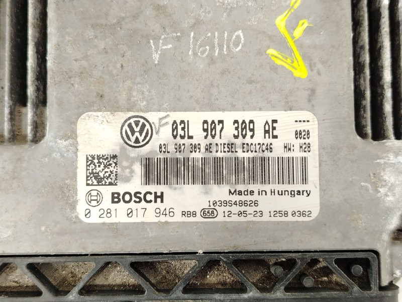 Recambio de centralita motor uce para volkswagen passat b7 (362) 2.0 tdi referencia OEM IAM 03L907309AE 0281017946 