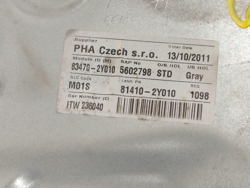 Recambio de elevalunas trasero izquierdo para hyundai ix35 (lm, el, elh) 1.7 crdi referencia OEM IAM 834702Y010 814102Y010 