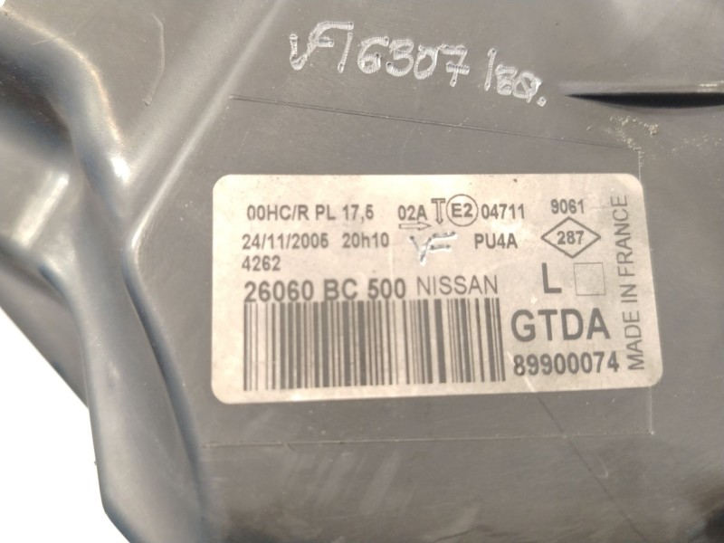 Recambio de faro izquierdo para nissan micra iii (k12) 1.5 dci referencia OEM IAM 26060BC500 89900074 