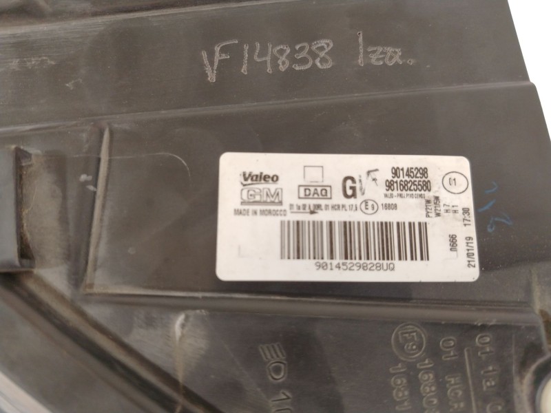 Recambio de faro izquierdo para opel combo furgoneta/monovolumen (k9) 1.6 d referencia OEM IAM 90145298 9816825580 