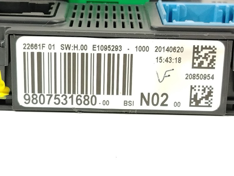 Recambio de caja reles / fusibles para citroën c4 cactus 1.6 hdi 90 referencia OEM IAM 9807531680 BSIN02 