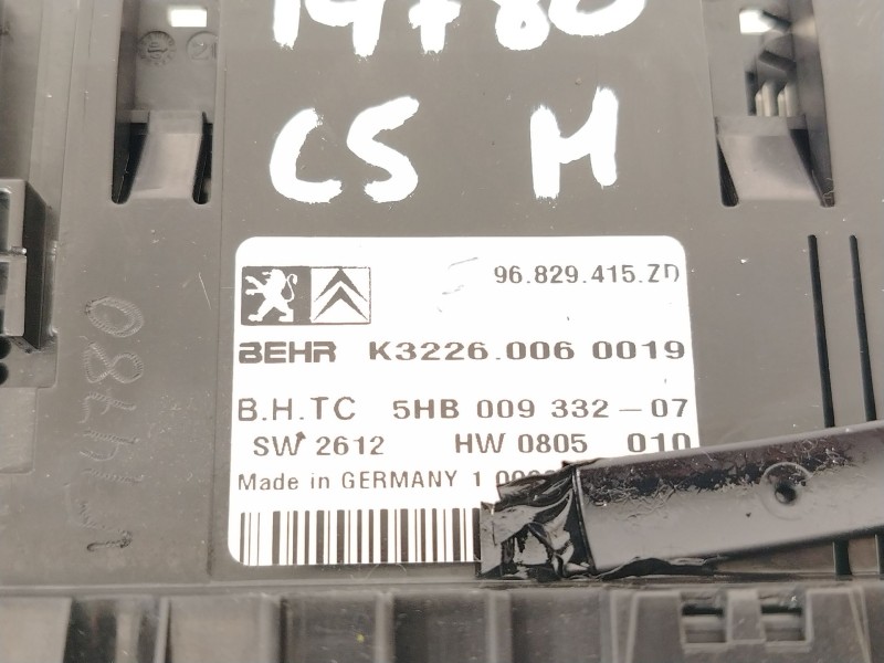 Recambio de mando climatizador para citroën c5 iii (rd_) 2.0 hdi 140 referencia OEM IAM 96829415ZD  