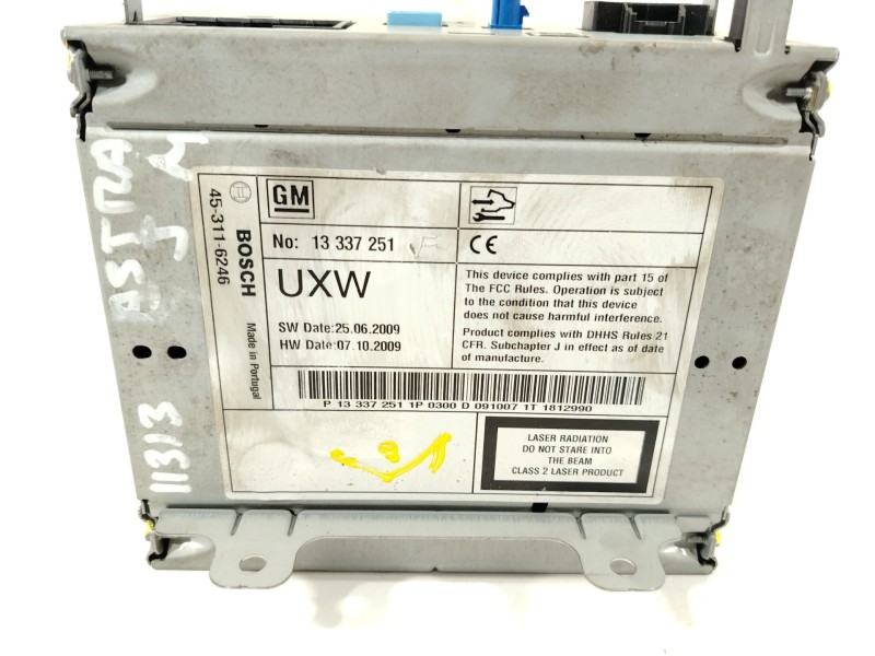 Recambio de sistema audio / radio cd para opel astra j lim. cosmo referencia OEM IAM 13337251 7612034311 