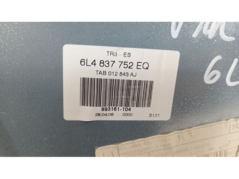 Recambio de elevalunas delantero derecho para seat ibiza iii (6l1) 1.4 16v referencia OEM IAM 6L4837752EQ 6L2959801 6L4837756S