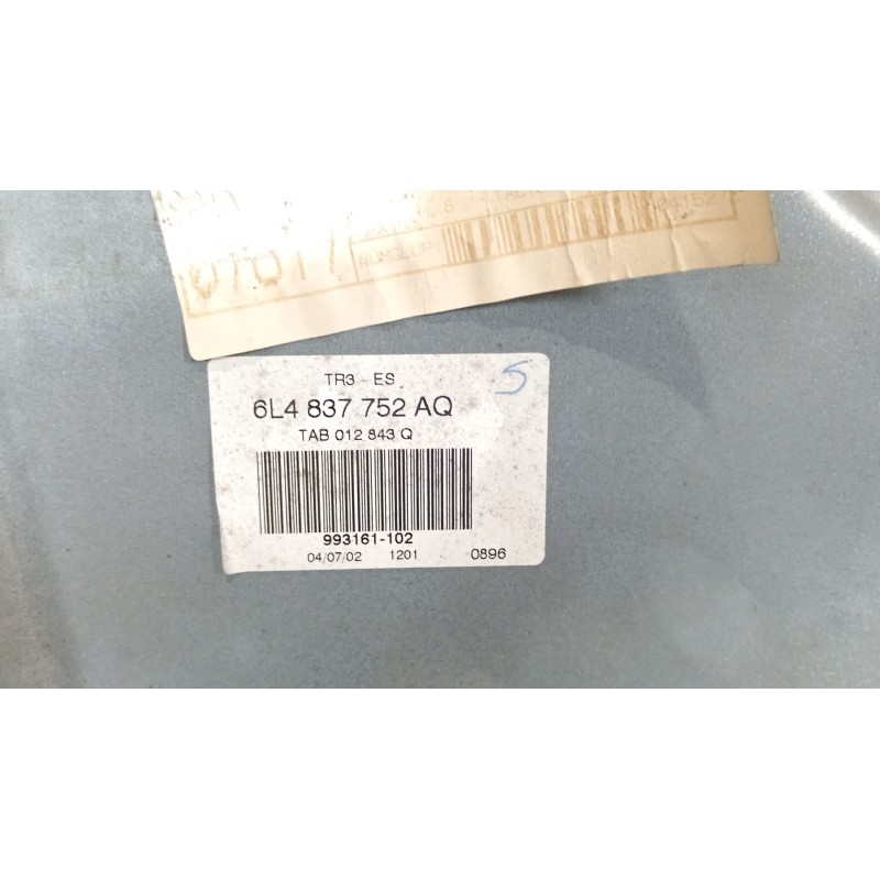 Recambio de elevalunas delantero derecho para seat ibiza iii (6l1) 1.9 tdi referencia OEM IAM 6L4837752AQ 6Q2959801A 6L4837756H