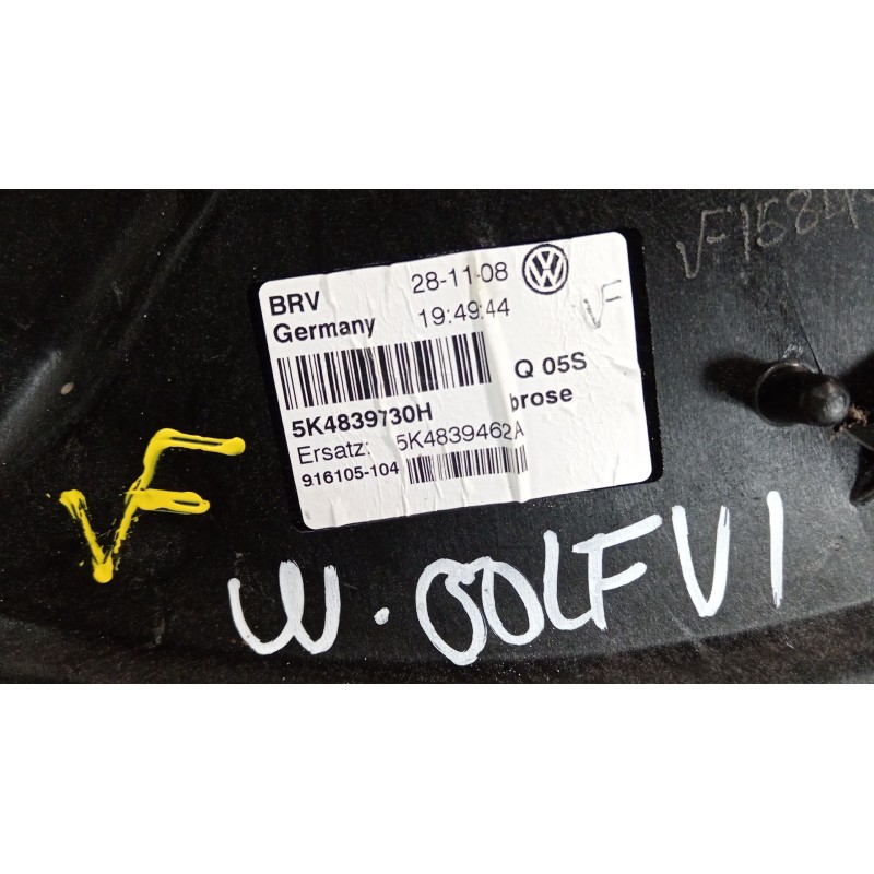 Recambio de elevalunas trasero derecho para volkswagen golf vi (5k1) 1.4 tsi referencia OEM IAM 5K4839462A 5K4839730H 1K0959704A