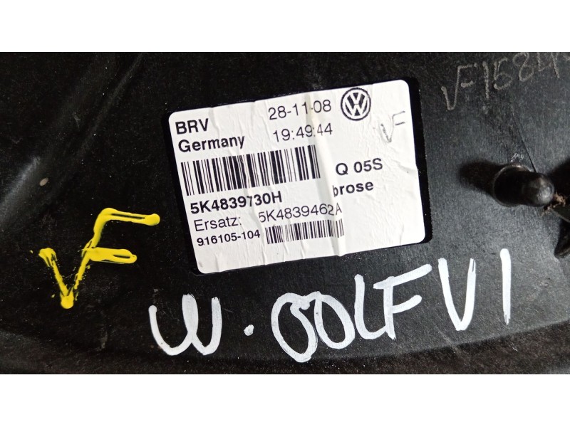 Recambio de elevalunas trasero derecho para volkswagen golf vi (5k1) 1.4 tsi referencia OEM IAM 5K4839462A 5K4839730H 1K0959704A