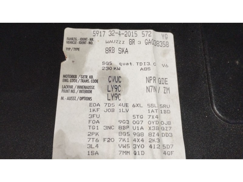 Recambio de caja cambios para audi q5 (8rb) sq5 tdi quattro referencia OEM IAM QDE 8HP55A 1087034078