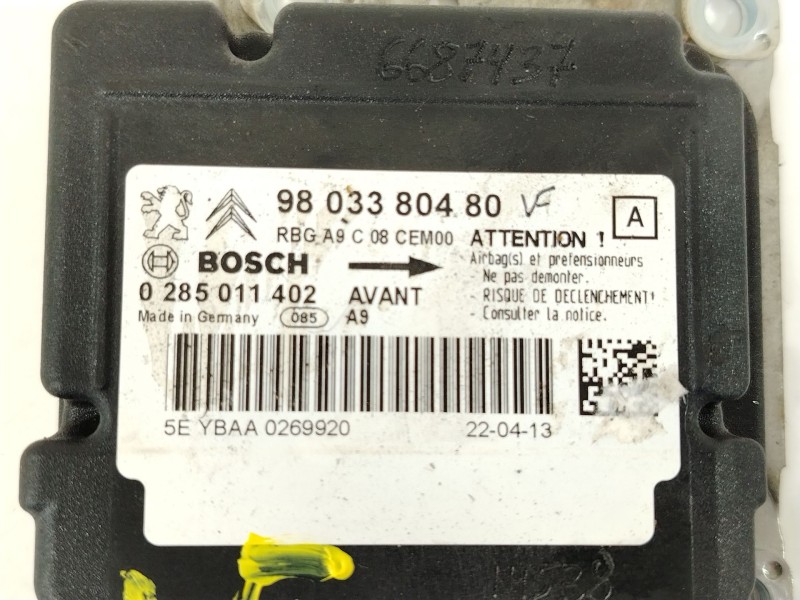 Recambio de centralita airbag para peugeot 208 i (ca_, cc_) 1.4 hdi referencia OEM IAM 9803380480  