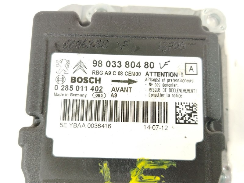 Recambio de centralita airbag para peugeot 208 i (ca_, cc_) 1.2 vti 82 referencia OEM IAM 9803380480  