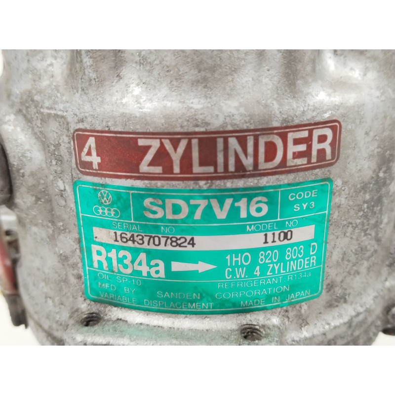 Recambio de compresor aire acondicionado para seat toledo i (1l2) 1.9 tdi referencia OEM IAM 1H0820803D SD7V16 