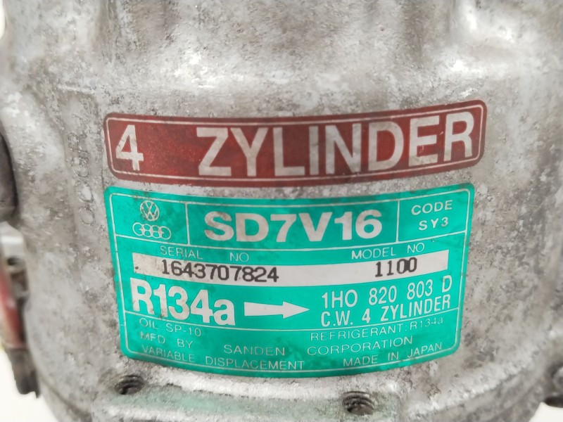 Recambio de compresor aire acondicionado para seat toledo i (1l2) 1.9 tdi referencia OEM IAM 1H0820803D SD7V16 