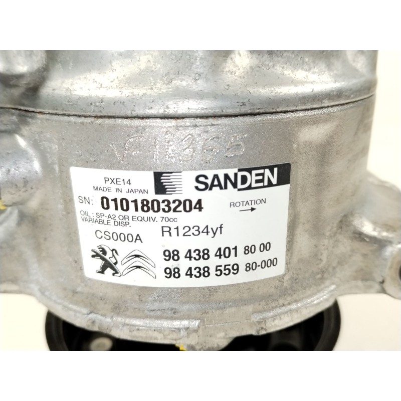 Recambio de compresor aire acondicionado para peugeot rifter 1.5 bluehdi 100 referencia OEM IAM 9843840180 9843855980 PXE14
