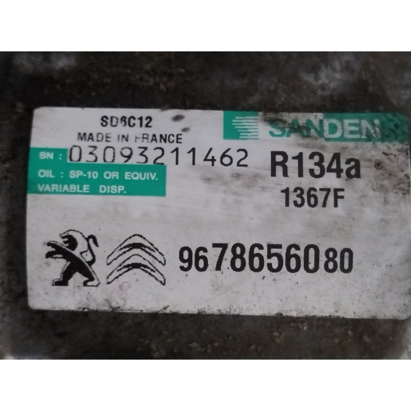 Recambio de compresor aire acondicionado para peugeot 2008 i (cu_) 1.6 vti referencia OEM IAM 9678656080 SD6C12 