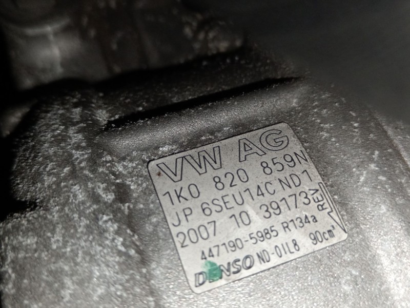 Recambio de compresor aire acondicionado para volkswagen golf v (1k1) 1.4 tsi referencia OEM IAM 1K0820859N 6SEU14C 