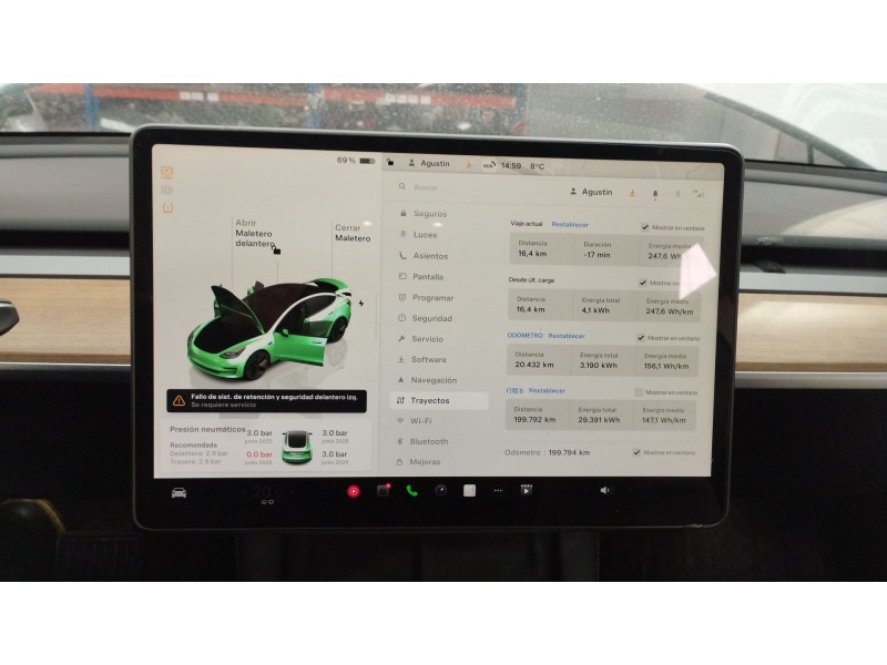 Recambio de pantalla multifuncion para tesla model 3 (5yj3) ev referencia OEM IAM 108954300J 108954300K 